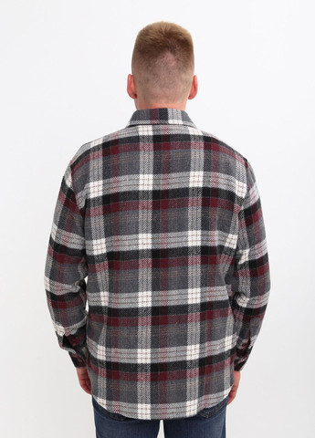 Сорочка чоловіча сіра з червоним тепла в клітку Bagarda Прямая (261029058)