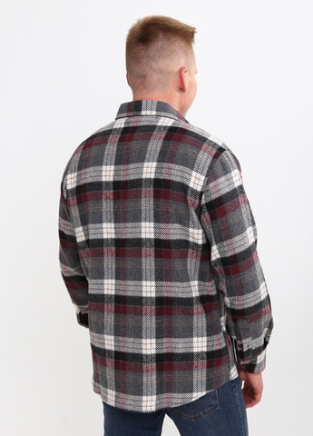 Сорочка чоловіча сіра з червоним тепла в клітку Bagarda Прямая (261029058)
