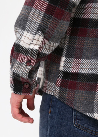 Сорочка чоловіча сіра з червоним тепла в клітку Bagarda Прямая (261029058)