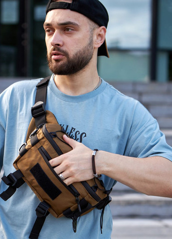 Тактическая бананка, поясная сумка цвет камуфляжный койот с карабином No Brand coyote tt (261326433)