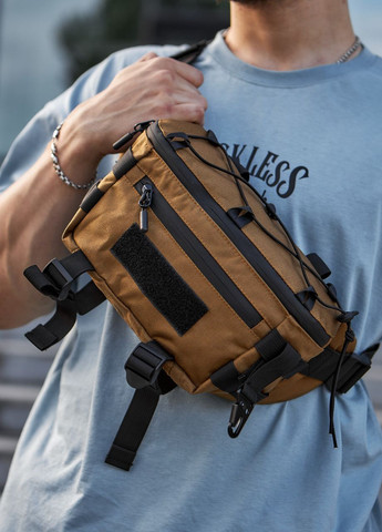 Тактическая бананка, поясная сумка цвет камуфляжный койот с карабином No Brand coyote tt (261326433)