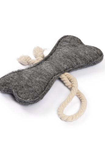 Игрушка для собак "Косточка большая" серая, 15х16х7 см Природа (261483381)