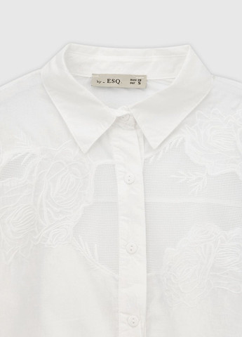 Белая повседневный рубашка однотонная ES-Q