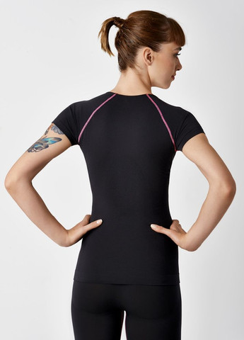 Черная летняя футболка для фитнеса женская Spaio Fitness W01