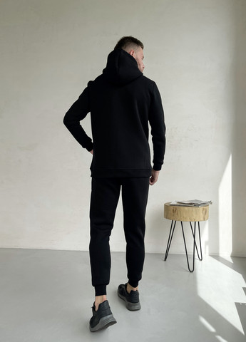 Теплий зимовий чоловічий спортивний костюм на флисі чорний 100001001 Merlini франс (261241279)