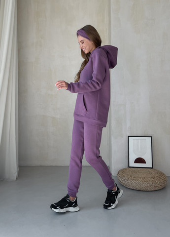 Теплый зимний женский спортивный костюм на флисе фиолетовый 100001025 Merlini бордо (261241315)