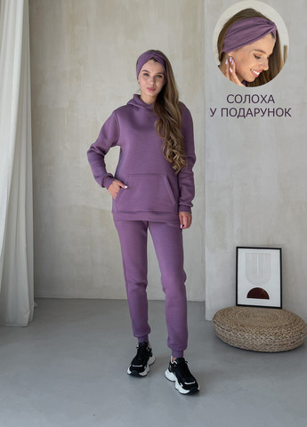 Теплый зимний женский спортивный костюм на флисе фиолетовый 100001025 Merlini бордо (261241315)