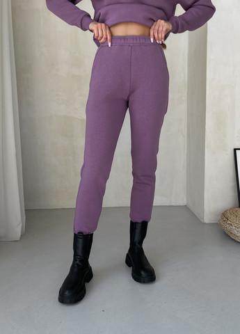 Теплий жіночий костюм на флисі з кофтою на блискавці фіолетовий 100001085 Merlini анже (261241332)