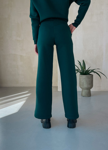 Теплий костюм на флисі з широкими штанами та худі зелений 100001062 Merlini тулон (261241322)