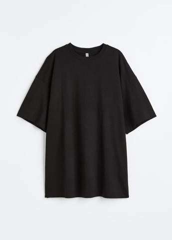 Чорна всесезон футболка оверсайз з коротким рукавом H&M