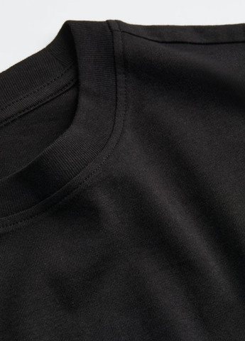 Чорна всесезон футболка оверсайз з коротким рукавом H&M