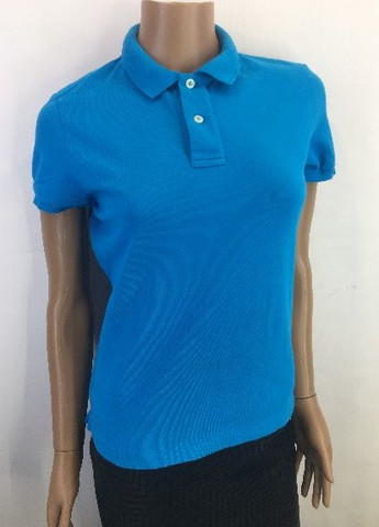 Голубой женская футболка-футболка поло Ralph Lauren однотонная