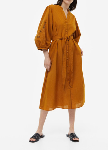 Світло-коричнева кежуал сукня H&M однотонна