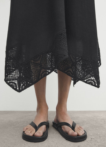 Черное кэжуал платье Massimo Dutti однотонное