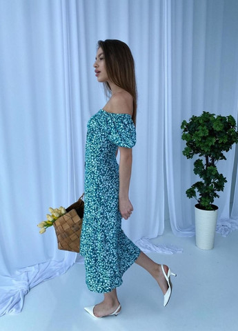 Зеленое пляжное платье а-силуэт FashionYouWant с цветочным принтом