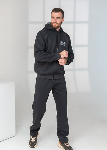 Серый демисезонный утепленный трикотажный спортивний костюм с капюшоном Tailer