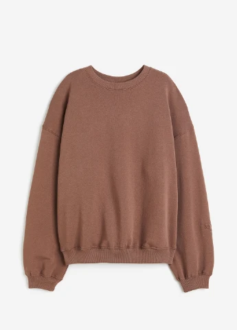Коричневый свитшот H&M однотонный (261326319)