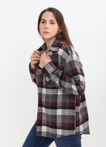 Красная повседневный рубашка в клетку Bagarda с длинным рукавом