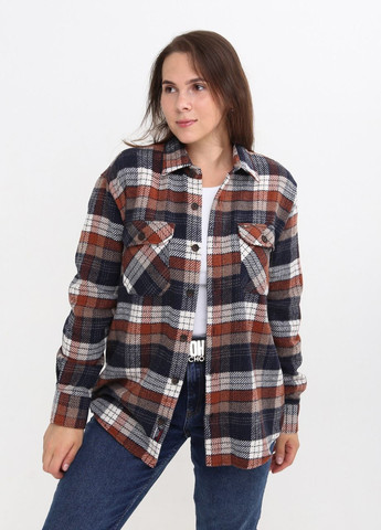 Коричневая повседневный рубашка в клетку Bagarda с длинным рукавом