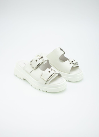 Белые шлёпанцы женские Respect