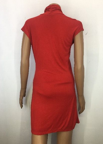Красное кэжуал платье на запах Ralph Lauren однотонное