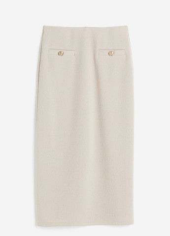 Светло-бежевая офисная однотонная юбка H&M