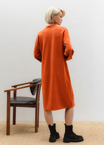 Терракотовое повседневный платье Liton однотонное