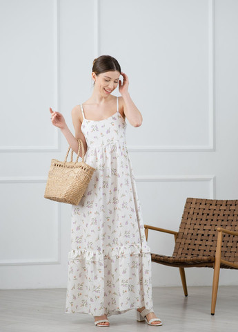 Молочное кэжуал платье Azuri с цветочным принтом
