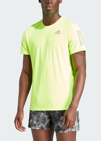 Зеленая футболка для бега own the run adidas