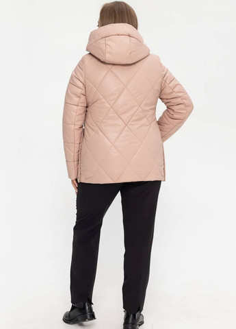 Темно-бежева демісезонна жіноча демісезонна куртка великого розміру SK