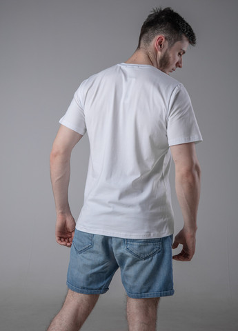 Біла бавовняна футболка з лого Vakko