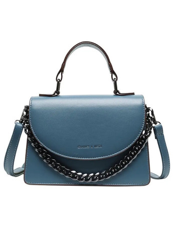 Жіноча класична сумочка крос-боді з ланцюжком через плече на ремінці синя голуба No Brand (257765353)