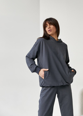 Жіночий костюм худі+джогери колір графіт р.L 421287 New Trend (259214432)