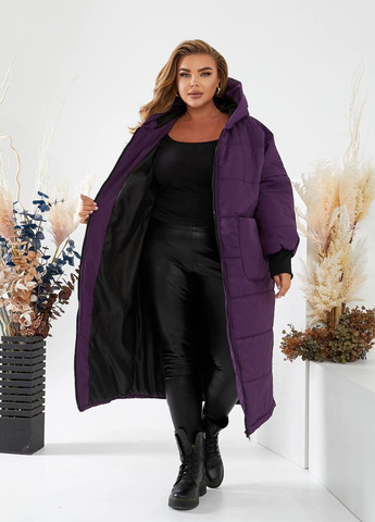 Фіолетова жіноча тепла зимова куртка фіолетового кольору р.50/52 443884 New Trend