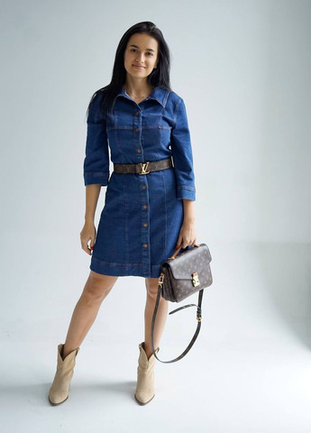 Синя женское короткое платье "pro решимость" цвет синий р.m 445687 New Trend
