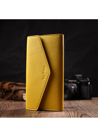 Яркое женское большое портмоне из натуральной кожи 21975 Желтый Tony Bellucci (262158769)