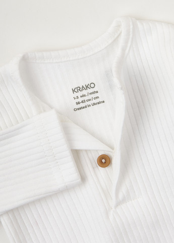 Боди белый с коротким рукавом с пуговицами KRAKO (258596739)