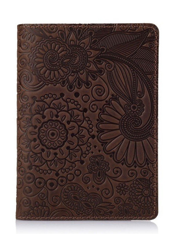 Кожаная коричневая обложка на паспорт HiArt PC-01 Mehendi Art Коричневый Hi Art (268371764)