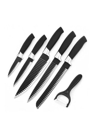 Набір кухонних ножів 6 в 1 RB 8802 Rainberg чорний, нержавіюча сталь