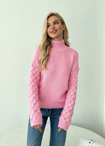 Светло-розовый демисезонный свитер Larionoff