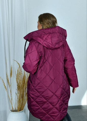 Фиолетовая женская теплая курточка цвет сливовый р.60 445263 New Trend