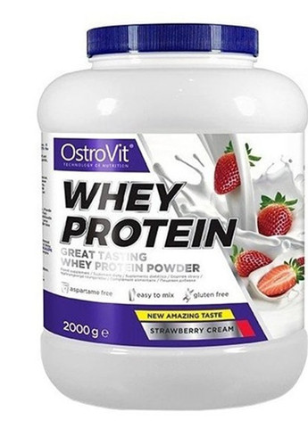 Whey Protein 2000 g /66 servings/ Strawberry Cream Ostrovit (258499142)