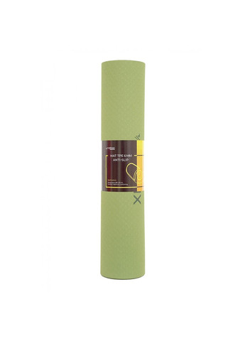 Килимок спортивний Cornix TPE 183 x 61 x 0.6 см для йоги та фітнесу XR-0008 Green/Grey No Brand (260378600)