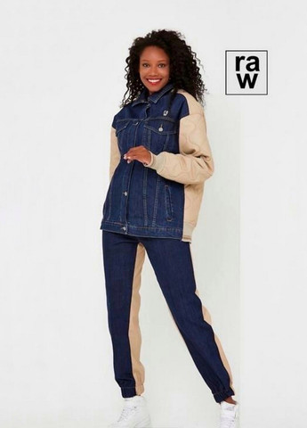 Костюм-двійка жіночий джинсовий Бежевий з синім Raw (258996158)
