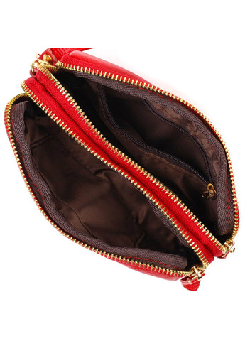 Стильный женский клатч на два отделения из натуральной кожи 22090 Красный Vintage (260360833)