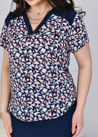 Костюм жіночий блуза та спідниця колір пудровий 432795 New Trend (258686097)