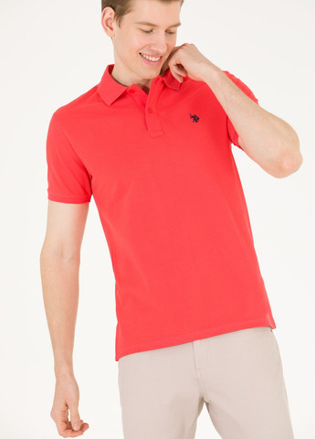 Оранжевая футболка поло u.s/ polo assn. мужская U.S. Polo Assn.
