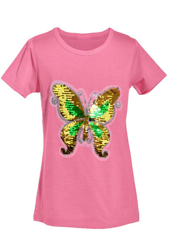Розовая футболки футболка на дівчаток (бабочка 2)16876-731 Lemanta