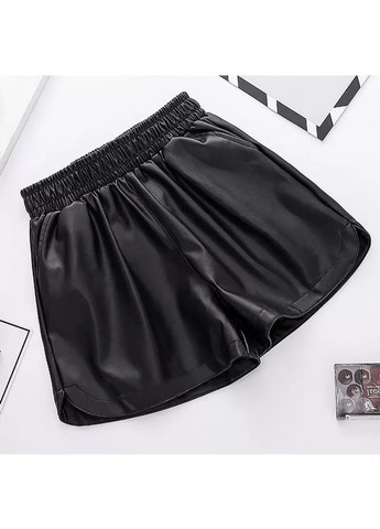 Жіночі шорти Icon з кишенями з екошкіри чорні No Brand (257271849)