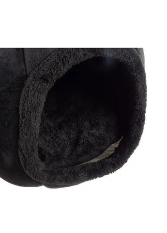 Спальне місце будиночок лежак плюшевий для котів з водонепроникним дном подушкою вушками 40х40х37 см (476113-Prob) Чорний Unbranded (276383173)
